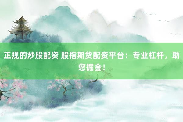 正规的炒股配资 股指期货配资平台：专业杠杆，助您掘金！