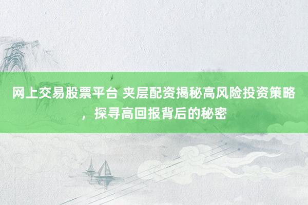 网上交易股票平台 夹层配资揭秘高风险投资策略，探寻高回报背后的秘密