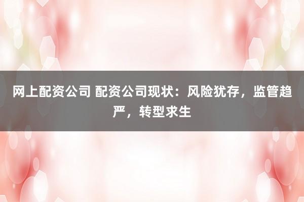 网上配资公司 配资公司现状：风险犹存，监管趋严，转型求生