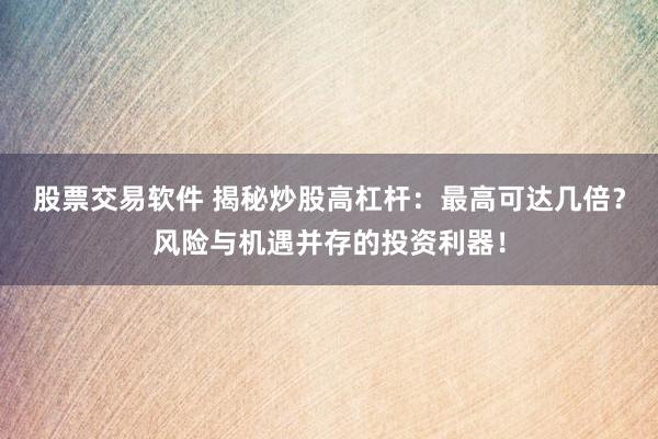 股票交易软件 揭秘炒股高杠杆：最高可达几倍？风险与机遇并存的投资利器！