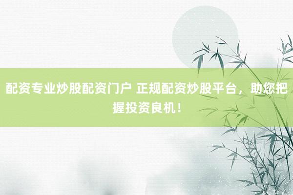 配资专业炒股配资门户 正规配资炒股平台，助您把握投资良机！