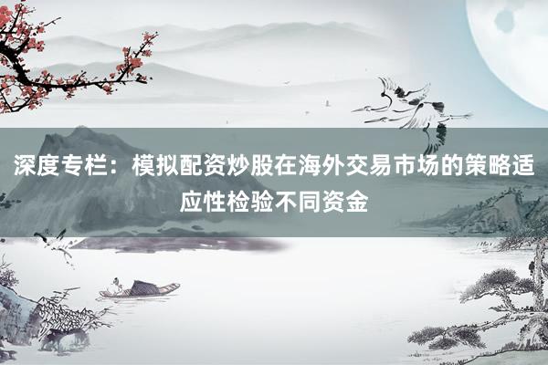 深度专栏：模拟配资炒股在海外交易市场的策略适应性检验不同资金