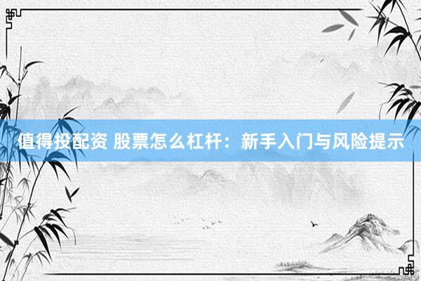 值得投配资 股票怎么杠杆：新手入门与风险提示