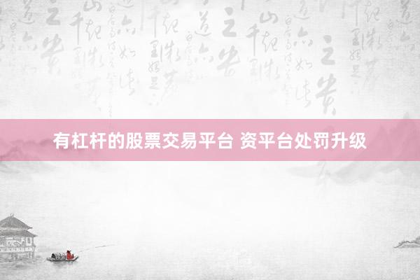 有杠杆的股票交易平台 资平台处罚升级