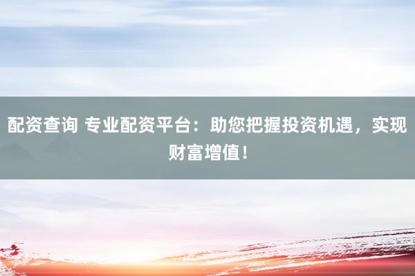 配资查询 专业配资平台：助您把握投资机遇，实现财富增值！