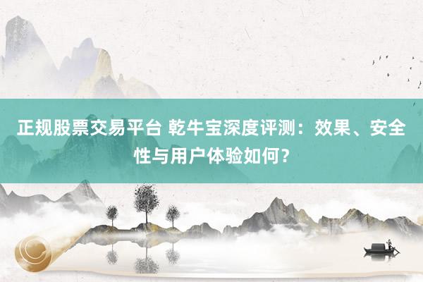 正规股票交易平台 乾牛宝深度评测：效果、安全性与用户体验如何？