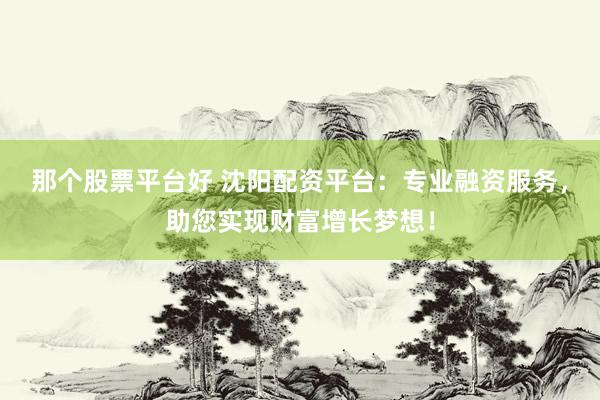 那个股票平台好 沈阳配资平台：专业融资服务，助您实现财富增长梦想！